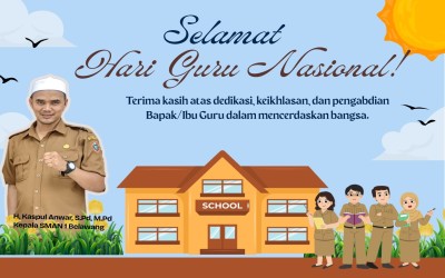 Upacara Hari Guru Nasional 2025 di SMAN 1 BELAWANG