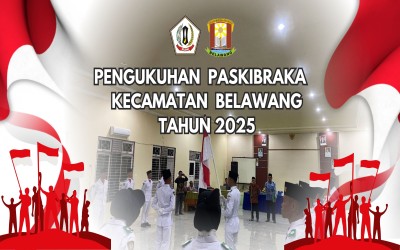 PENGUKUHAN PASKIBRA PADA PERINGATAN HUT RI  KE 80 TINGKAT KECAMATAN BELAWANG